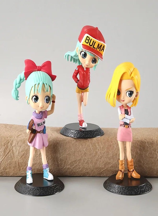 AUGEN Bulma Set of 3 Action Figure Limited Edition for Car Dashboard, Decoration, Cake, Office Desk & Study Table (13cm)(Pack of 3) - Image 2